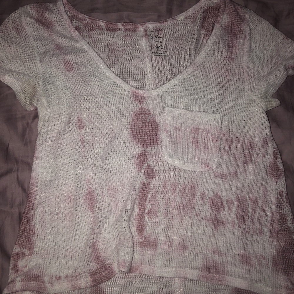 PacSun Pink/White T-Shirt